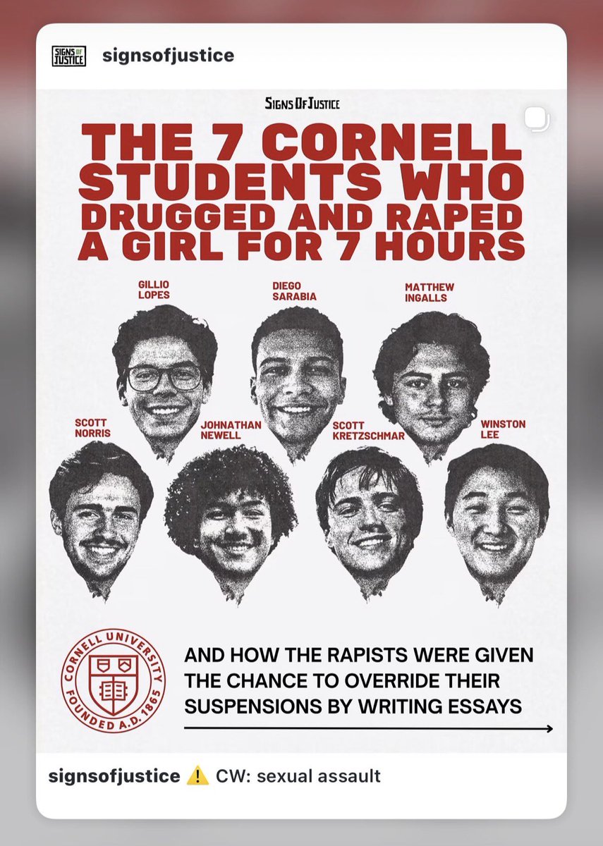 yeodoongiee's tweet photo. anyone else noticing that damn near all the posts regarding the 7 cornell RAPISTS are being flagged or hidden?? why is the algorithm protecting these pieces of shit https://t.co/CazG09oU4n