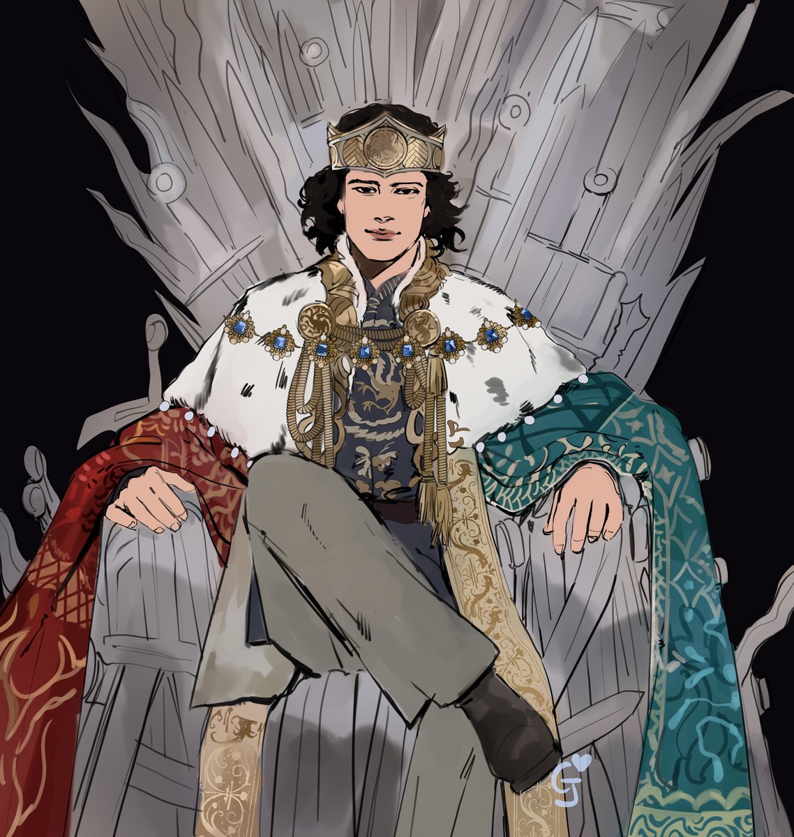 Cj_KhalifP's tweet photo. Jacaerys velaryon on the iron throne KOFI REQUEST! <3 https://t.co/ah6eQmX7xR