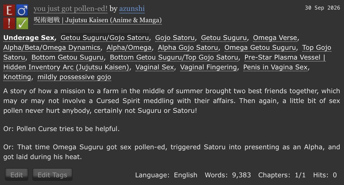 azunshi's tweet photo. a new 🔞 #goge fic from yours truly in collaboration with @aguitafrescat and @__BWF for #GoGeFanFest vol. 2. the theme was omegaverse, and our prompt was "sex pollen"! 

🔗 below!! pic for more details 🤍🖤

#五夏 https://t.co/IstsNSemFK