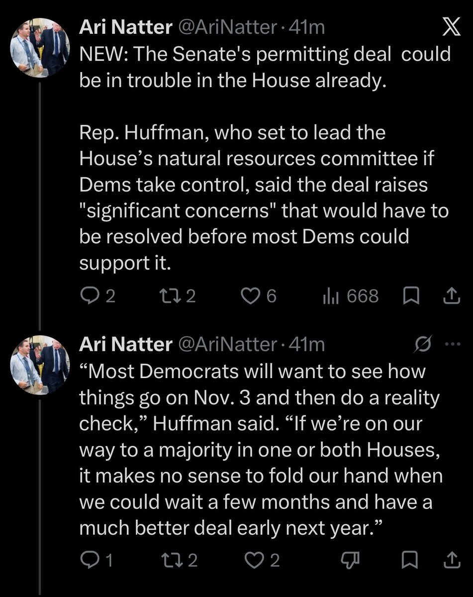 AlecStapp's tweet photo. Kicking the can down the road on permitting reform would be a huge own goal.

Reforms take years to implement and the current bipartisan deal would be a major win for energy affordability.

Let’s get it done in lame duck. https://t.co/IFS09yoyQK