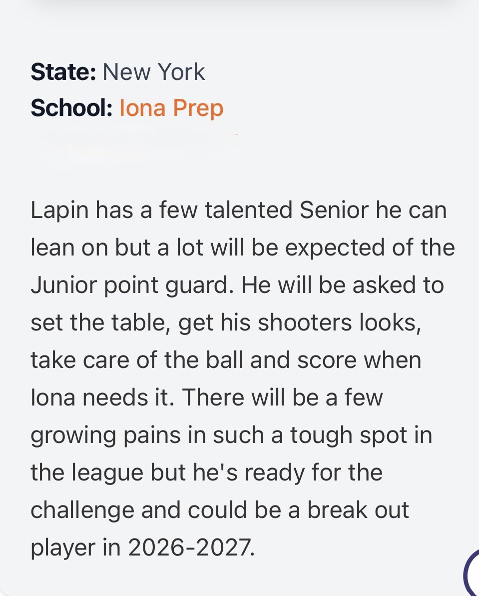 BaylorLapin's tweet photo. Thank you for the pre-season write up! @_BrianReichert @PrepHoops_NY https://t.co/sRrsW4iFfo
