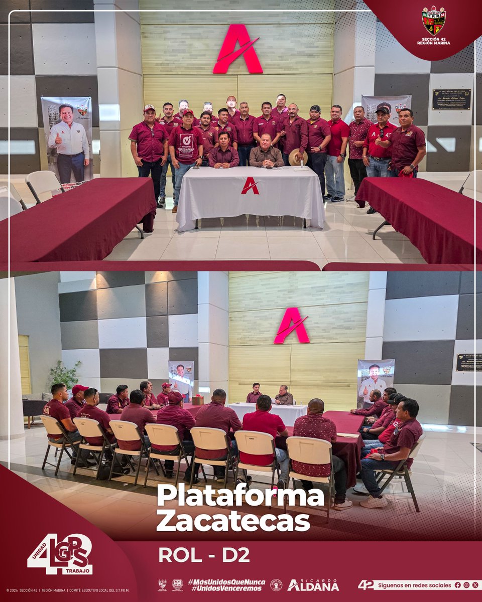 Seccion42_STPRM's tweet photo. Para concluir la jornada de este miércoles 30 de septiembre, nuestro líder Luis Gerardo Pérez Sánchez recibió a los compañeros de la plataforma de perforación Zacatecas, Rol D2, quienes acudieron con la disposición y la voluntad que distingue al personal de perforación. 

Fue una charla franca, cercana y constructiva, en la que pudieron intercambiar comentarios y fortalecer el diálogo directo que caracteriza estas Mesas de Trabajo. 

Nuestro líder agradece sinceramente su visita y reconoce el compromiso con el que desempeñan cada jornada en favor de la Sección 42.
#MesaDeTrabajo #SomosSTPRM #MásUnidosQueNunca #UnidosVenceremos
@lgps03101