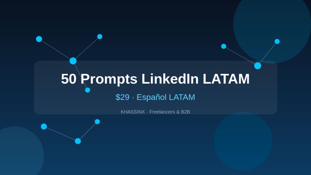 abialonso's tweet photo. LinkedIn te come 1–2h por post? Suele ser falta de sistema, no de disciplina.

Pack LinkedIn LATAM: 50 prompts en español para ganchos, autoridad y CTAs.

$29 · inmediato
https://t.co/xbUytUujjx https://t.co/JFEKswsAIb