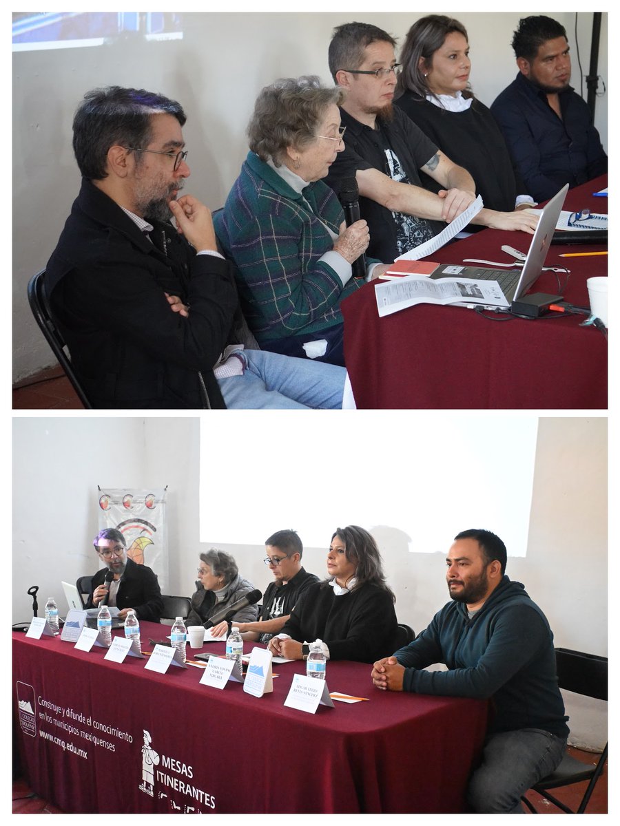 col_mexiquense's tweet photo. Mesa itinerante de Sultepec, primera parte.
Gracias a las participaciones del arqueólogo Édgar Eliud Reyes Sánchez, el doctor Carlos Maltés González (@institutomora), la doctora Marcela Dorantes Soria, el arqueólogo Andrés Yovani García Vergara y la doctora Anne Staples (@elcolmex), se realizó la primera parte de la mesa itinerante de Sultepec, con la exposición de temas históricos y culturales de ese querido municipio del sur de la entidad. Coordinó y moderó el doctor Sebastián Rivera Mir y el encuentro fue posible por el apoyo del Colectivo Codorniz Asociación Civil, en el histórico Hotel Cosmopolitan.
https://t.co/6ysRegMD2K