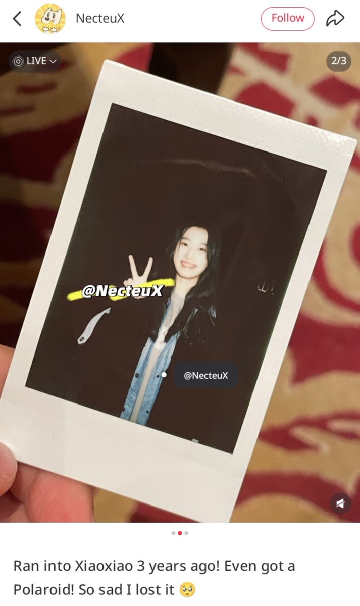 synchrony____'s tweet photo. A fan bumped into Xiaoxiao 3 years ago and took a polaroid....

https://t.co/ycizzcavdj https://t.co/9xc3XjDFoi
