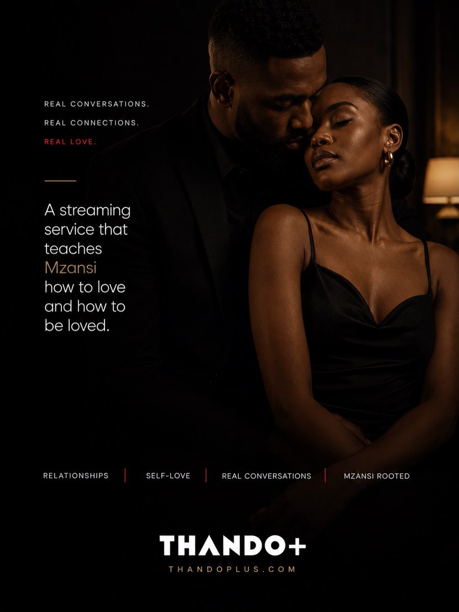 thandoplus's tweet photo. Love isn’t luck. It’s a language. ❤️
What if healthy love could be learned?
https://t.co/iE9QUZ4X8N is a streaming service that teaches Mzansi how to love and how to be loved

#blacklove https://t.co/vIf8PDjeMv