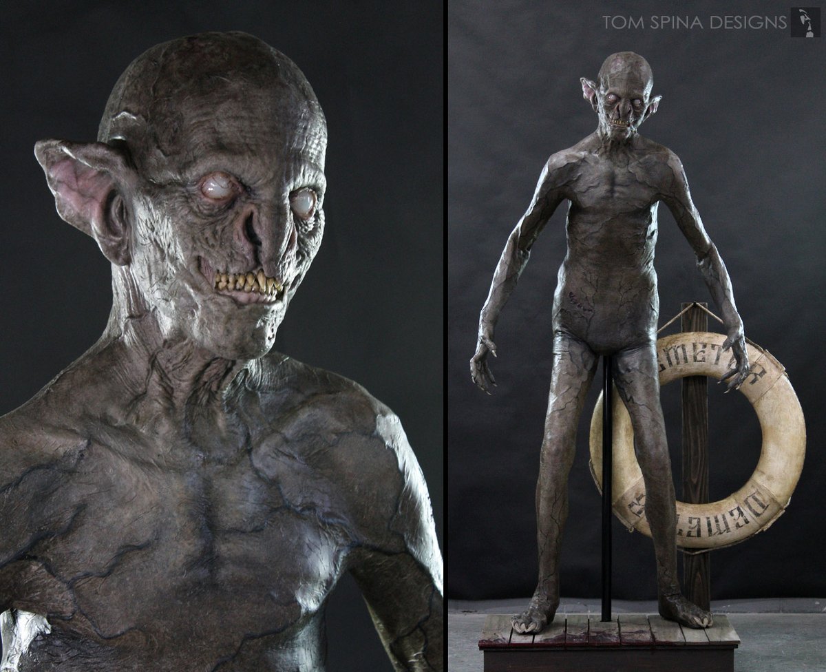 TomSpinaDesigns's tweet photo. Check out this complex original #Nosferatu costume from #TheLastVoyageOfTheDemeter! Latex &amp; silicone parts fitted to 6' 7" actor @jbotet had to be reassembled onto our custom mannequin to form the realistic vampire you saw on screen. https://t.co/N7z974NW31

#TomSpinaDesigns https://t.co/Rdpxfb2qiP