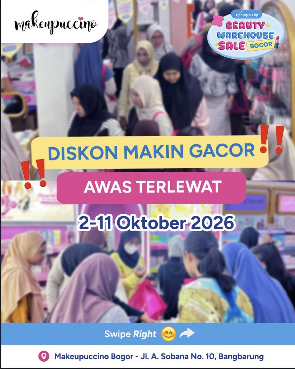 prelovedb0o's tweet photo. 🚨OPEN JASTIP MAKEUPUCCINO BOGOR 🛒💗🚨

Lagi ada Beauty Warehouse Sale 2–11 Okt! Ada barang 9.900-an, bundle, buy 1 get 1, diskon up to 55% 😭✨

Jastip 5K/item + ongkir
📩 DM info lebih lanjut! 

#zonauang
#jastip https://t.co/nn2a29hWkM