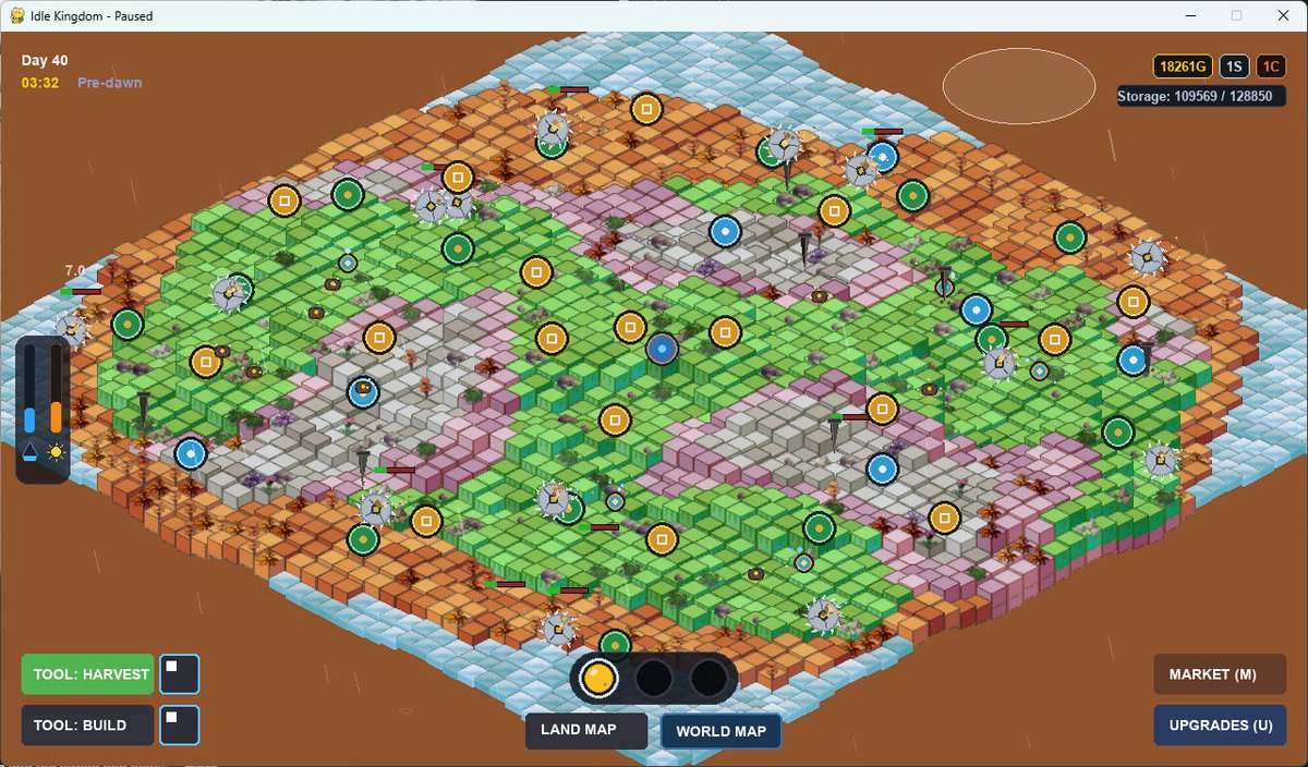 MysticalM_Media's tweet photo. Just working on playing my game to the fullest. Currently working on new biome tiles and new art assets.
#IdleKingdom 
#MysticalMenagerieMedia 
#Indiedev #Gamedev #GameDesign #Steamgame #Pygame https://t.co/cI9dVNwMKY
