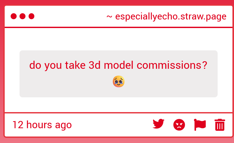 especiallyecho's tweet photo. Oooo I got new ones!! SO ADORABLE I'M DYING! Aaa... thank you so much! And as for the last question, not at the moment, but I used to. You're always welcome to message me, I may take a stray commission if I really really like the design.
(oﾟvﾟ)ノ https://t.co/Asskm76p44