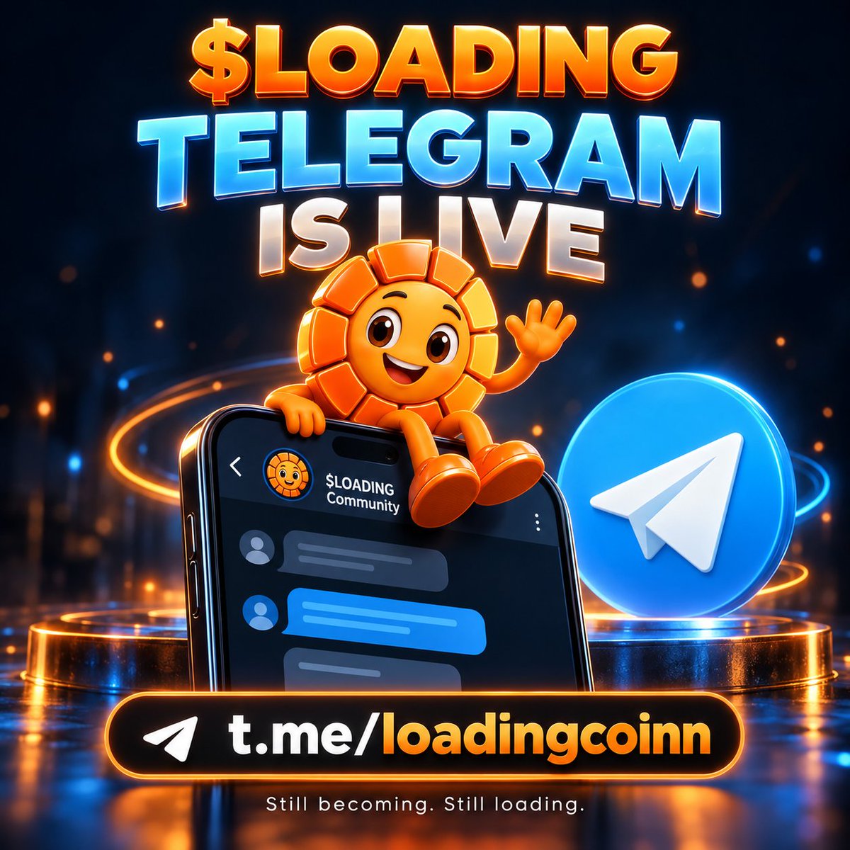 LOADINGCOIN_'s tweet photo. The official $LOADING Telegram is live. 🟠

Join for project updates, launch announcements, and a place to ask questions and share ideas.

Come introduce yourself—we’re building this community together.

👉 https://t.co/Y0KHoec7LM https://t.co/zJph2OsKLU