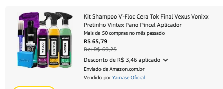 lapromotion_'s tweet photo. Rapaz, tá barato!!

Kit Shampoo V-Floc Cera Tok Final Vexus Vonixx Pretinho Vintex Pano Pincel Aplicador

Preço:  R$ 65

https://t.co/3G2AmTCKkL https://t.co/3oqe3Axk5E