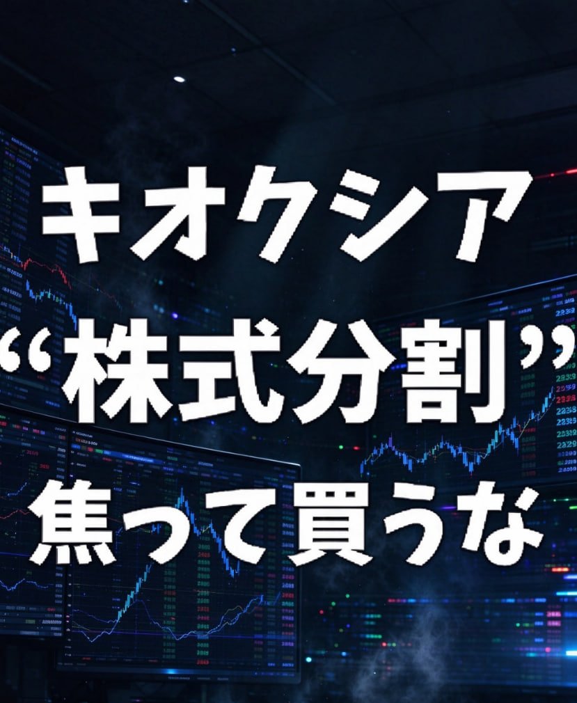 lesfen06's tweet photo. 【10 月スタート】好決算なのに株価が上がらない？含み損の人は今が分かれ目
いよいよ 10 月が始まりました。今月の相場を占ううえで外せないのが、半導体ツートップの分割後の値動きです。
 おさらい
東京エレクトロン（8035）は 10 月 1 日付で 1 株→5 株、キオクシア HD（285A）は 1 株→3 株の株式分割を実施しました。直近（2026 年 4〜6 月期）決算は、東エレクが営業利益 46.1% 増の 2,114 億円、キオクシアは売上収益が前年同期比約 5 倍（＋415%）の 1 兆 7,671 億円と、ともに大幅増収増益。にもかかわらず、株価は冴えない展開が続いています。
 なぜ好決算なのに上がらないのか？
① 織り込み済み：好決算はすでに株価に反映されており、サプライズにならなかった
② 分割してもなお高額：分割後の 1 単元（100 株）は東エレクが約 120 万円、キオクシアが約 160〜170 万円。新 NISA の個人マネーにはまだ手を出しにくく、しかもキオクシアは無配のため、金利のある世界では敬遠されがちです
③ 装置・メモリから消耗品へ：一度売れば当分買い替えのない装置・メモリに対し、工場が動く限り毎日減る消耗品（CMP スラリー、プローブカード、ダイシングブレード）へ大口資金がシフトしている
※株価の状況は両社で明暗が分かれます
・キオクシアは 6 月 22 日の高値 11 万 2,700 円（分割前）から下落が続き、8 月には約 5 万円まで半減超。分割後は 1 株約 1.6〜1.7 万円に
・一方、東エレクは 6 月の高値約 6 万円（分割前）からほぼ横ばいで、むしろ分割で個人が買いやすい水準に
 含み損で塩漬けの人へ（塩漬けからの脱出方法）
・今持っている半導体株が「装置本体」なら、損切りかナンピンの二択で焦らず、保有したまま消耗品株を少しずつ買い増してリスク分散する手もあります
・含み損を一気に取り返そうとすると、ナンピンで傷口を広げるだけ。月単位で戻りを待つのが鉄則です
・分割初日の寄り天で飛びついた人は、今日の安値を割ったら一度手仕舞い。どこで損切りするか、事前に決めておきましょう
 今日から使える実践テク
過去のパターンでは、分割銘柄は「分割発表後が天井」になりやすい。実施日の寄り付きで高値を付け、その後の利益確定売りで下がる。買うなら分割後 1〜2 週間の下げ止まりを待つこと。焦って寄りで飛び乗らない。
 今月の見どころ
強気：分割後も売買代金トップをキープ → 個人マネーの巻き返し
弱気：寄り天・陰線 → キオクシアは分割後の 1.6 万円台（分割前の約 5 万円に対応）を割り込むかが要警戒
 そして 10 月からのプレゼント
10 月に注目したい銘柄リスト＋含み損から抜け出すコツ＋今日から使える実践テクニックを、1 つの資料（PPT）にまとめました。欲しい方は👇「いいね」＆フォローでどうぞ。
#日経平均 #半導体 #株初心者 #NISA #含み損