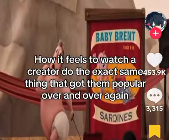 sumitomedia's tweet photo. I know there are some legitimate creators this applies to

but it really is a vicious cycle

> make thing people like, people sub
> thing plateaus, becomes less popular or otherwise unsustainable
> try new content, obviously

"dude I didn't sub for this what the fuck"
> die?? ig https://t.co/HOD9vEF9aA