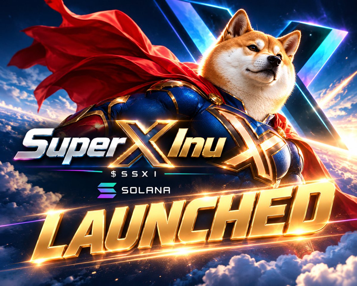 SuperXInu's tweet photo. Super X Inu is LIVE on Solana. 🐕⚡

The cape is on.
The timeline has its mascot.
Now $SXI has its ticker.

CA: 4y6afgeh9JbeUJrXrVaU4A4uDYxDN6AugnnYwhrapump

#SXI #Solana https://t.co/Vj2VFp1q9B