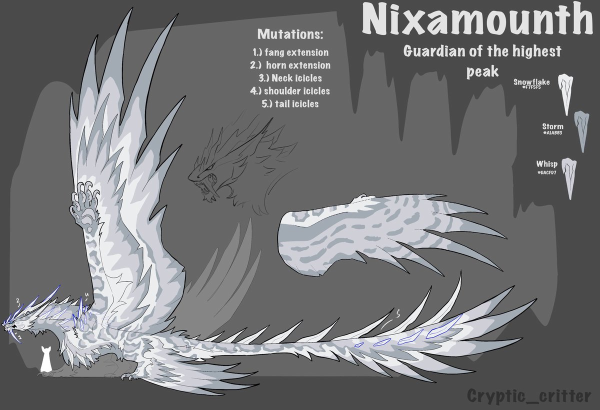 Cryptic_Critter's tweet photo. Saber tooth ice dragon https://t.co/Un0gV2ATHK