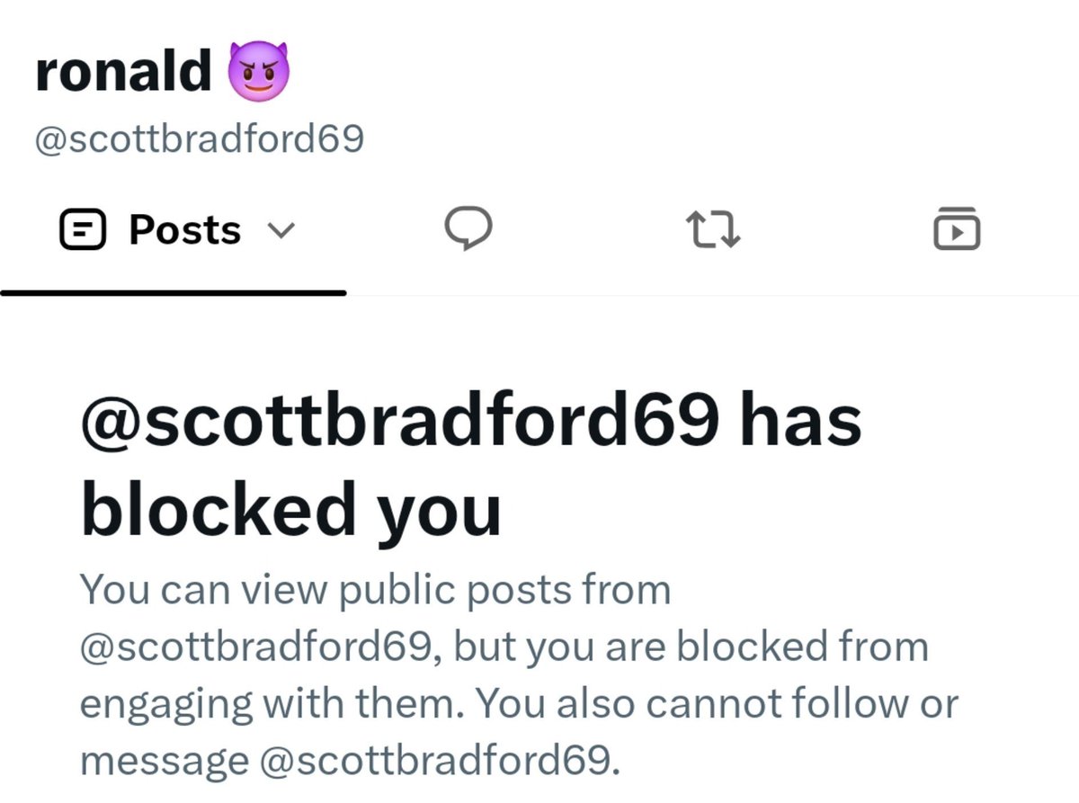 RCBricks's tweet photo. @scottbradford69 @ACMC_Country @Variety @toddrundgren Aww did whittle @scottbradford69 get his feelings hurt? Had to pout and hit the block button? ☠️

Embarrassing. https://t.co/EOVPAiDL1F