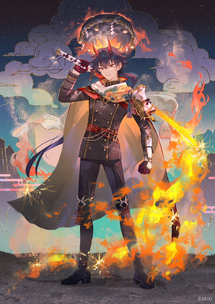 monst_animation's tweet photo. 🔴鬼丸国綱 獣神化・改⚔️

▷ーーーーーーーーーーーー◁
穢れを祓い、錆を断つ…
殺生結界・天龍鬼灯篭の陣！
▷ーーーーーーーーーーーー◁

Tamajiさん（@tamaji599）の描き下ろしイラストを公開🎉
本日から、#天下五剣 のイラストを順番にお届けします✨

#モンスト https://t.co/svpF0xqTlQ