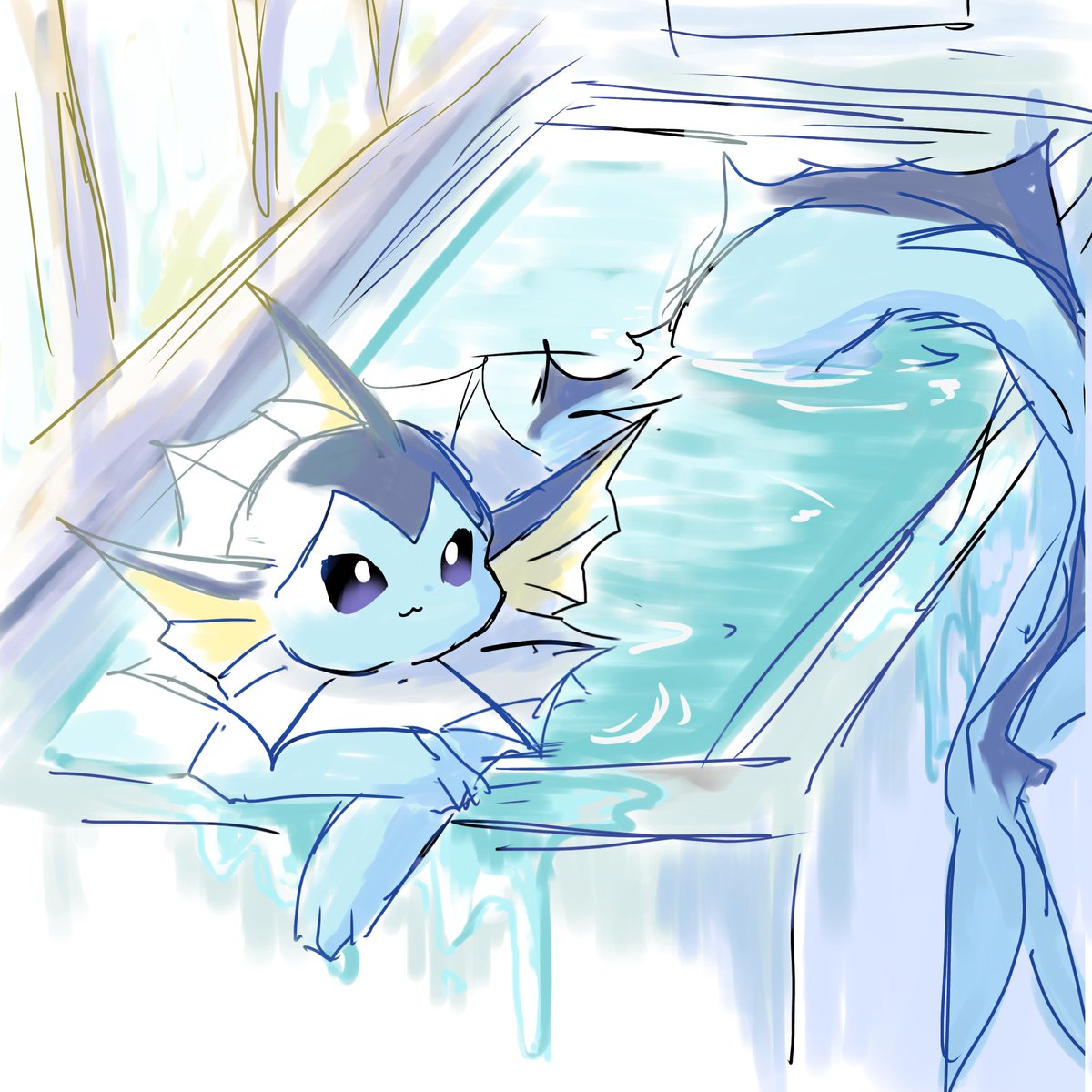 vaporeon04's tweet photo. お風呂にはいるしゃわ https://t.co/DB8jOrnm4R