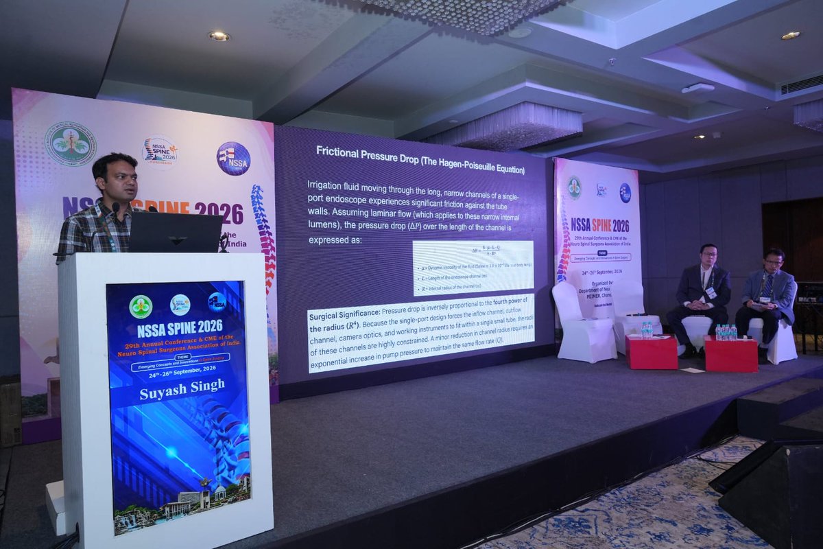 DrSuyashS's tweet photo. Sharing my work on Endoscopic Spine Surgery #UBE at NSSA 2026, #PGIMER Chandigarh. The future of spine surgery is here! Smaller access, Less pain, Less scarring, Earlier discharge.
Towards minimally invasive spine care, one innovation at a time. 🌟 #aiimsrbl
# SpineSurgery https://t.co/qVuItzV3u7