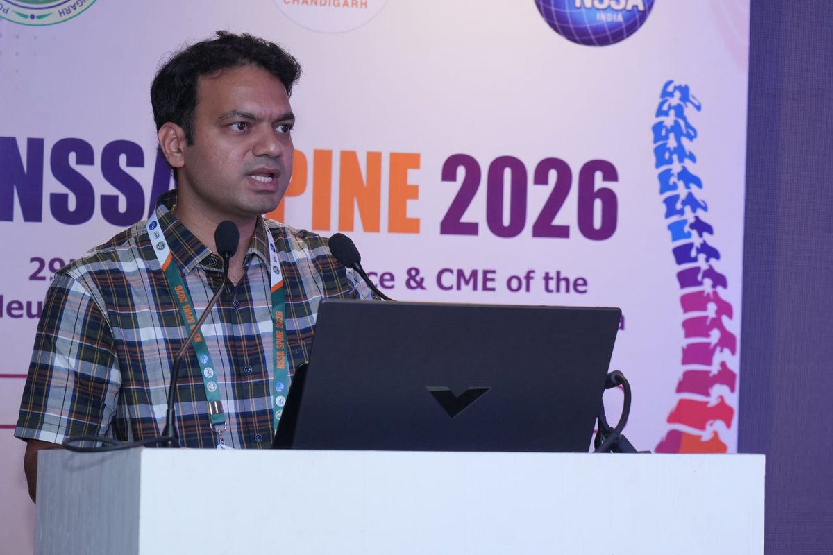 DrSuyashS's tweet photo. Sharing my work on Endoscopic Spine Surgery #UBE at NSSA 2026, #PGIMER Chandigarh. The future of spine surgery is here! Smaller access, Less pain, Less scarring, Earlier discharge.
Towards minimally invasive spine care, one innovation at a time. 🌟 #aiimsrbl
# SpineSurgery https://t.co/qVuItzV3u7