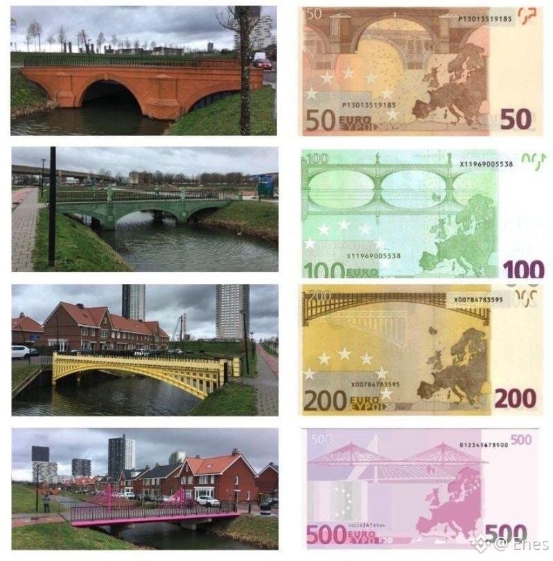 all_nations2's tweet photo. EUがユーロ導入
↓
カドが立たないように架空の橋を紙幣に描く
↓
オランダ人、全部ウキウキで作ってしまうの頭おかしくて好き https://t.co/dIPW0io5qO