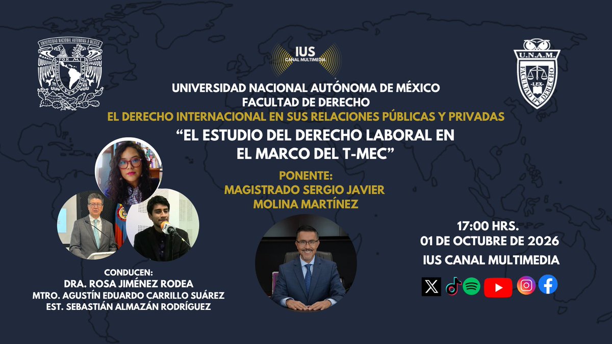 IUSCanalM's tweet photo. ¿Qué tiene que ver el T-MEC con nuestros derechos laborales? 👀⚖️🌎
En #ElDerechoInternacional hablamos sobre Derecho Laboral, T-MEC y compromisos internacionales en materia de trabajo.
📅 Jueves 1 | 17:00 h
🌐 https://t.co/1bKyLeZNzI
#TMEC #DerechoLaboral #IUS https://t.co/cpEZu2BTsQ