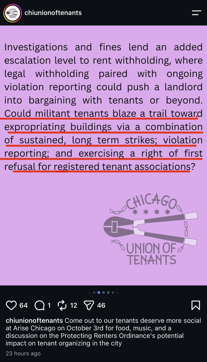 AJManaseer's tweet photo. This is what the “tenant union” groups behind the PRO ordinance are really after, from their own mouths:

“Could militant tenants blaze a trail toward expropriating buildings via a combination of sustained, long term strikes, violation reporting, and exercising a right of first refusal for registered tenant associations.” 

In other words, theft, plain and simple.
