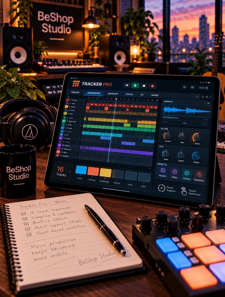beshopstudio's tweet photo. The studio fits in your hands

Dubspot has released Tracker Pro for iPad, combining a 16-track sequencer, sampling, synthesis, effects and AUv3 support in one touch-based workspace. 

Music production keeps becoming more mobile. 

#musicproduction #ipadmusic #sampling https://t.co/G3ZVT7TMFl
