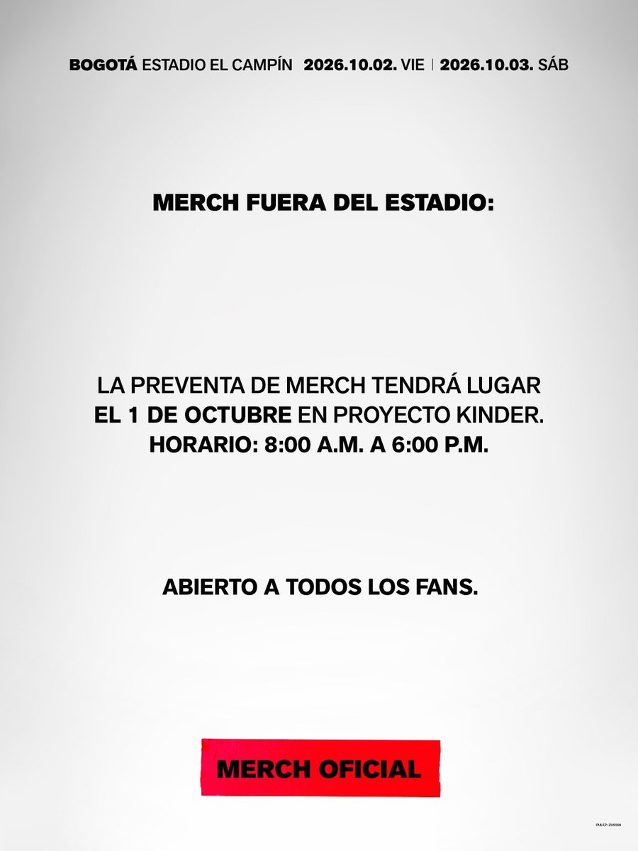 ARMYBogotaCol's tweet photo. Desde @paramo_presenta comparten los puntos de venta de merch en el estadio 💜

Para dudas, comentarios, sugerencias, les dejamos el post original en IG https://t.co/erW3PhtTOw https://t.co/o6aVc8skBJ