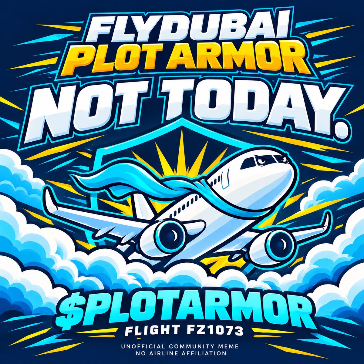 fydubaiplot's tweet photo. Some flights have turbulence. This one had plot armor. ✈️🛡️

Hey @pumpfun — $PLOTARMOR has entered the chat.

https://t.co/omDb9sb4KC

Inspired by flight FZ1073. Unofficial meme; no airline affiliation. https://t.co/xKcYoUK9XX