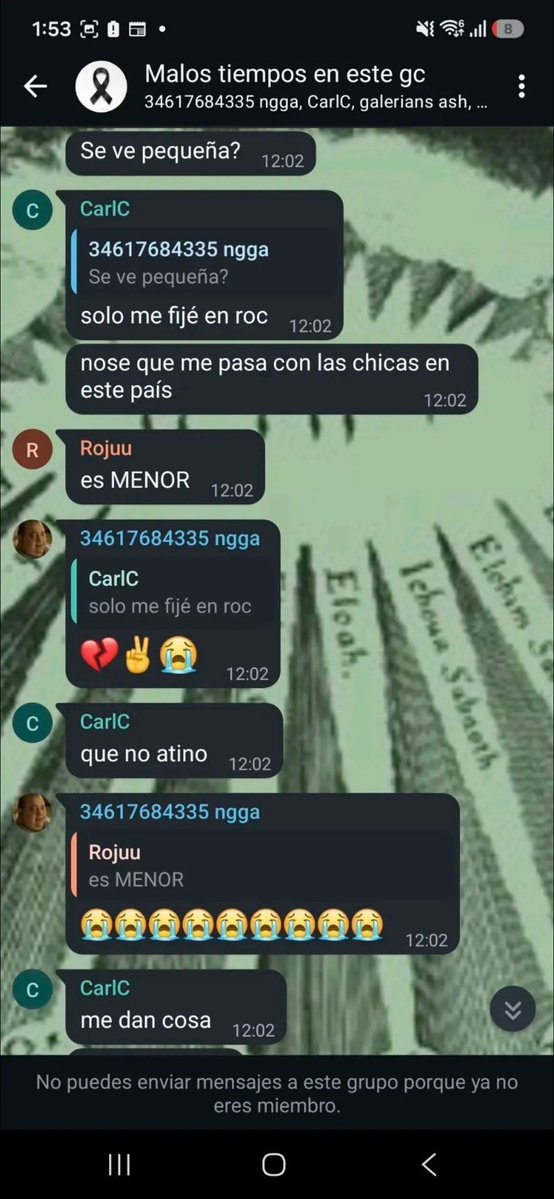treetrunkshater's tweet photo. pues bueno rojuu agradezco que seas tan pendejo como para haber confesado tu crimen en un grupo de whatsapp tan explícitamente, qué descaro el tuyo para hablar mal de maggots encima y hacerla quedar como loca a ella jaja https://t.co/gWWBg6fbpO