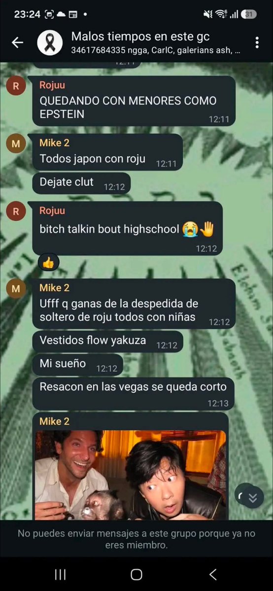 treetrunkshater's tweet photo. tú confesando que efectivamente le compras drogas a menores (cosa que habías negado aquí en méxico) haciendo chistes de epstein (?) y dándote cuenta que lo que maggots público efectivamente te hacía quedar mal https://t.co/yWhhigGr5S