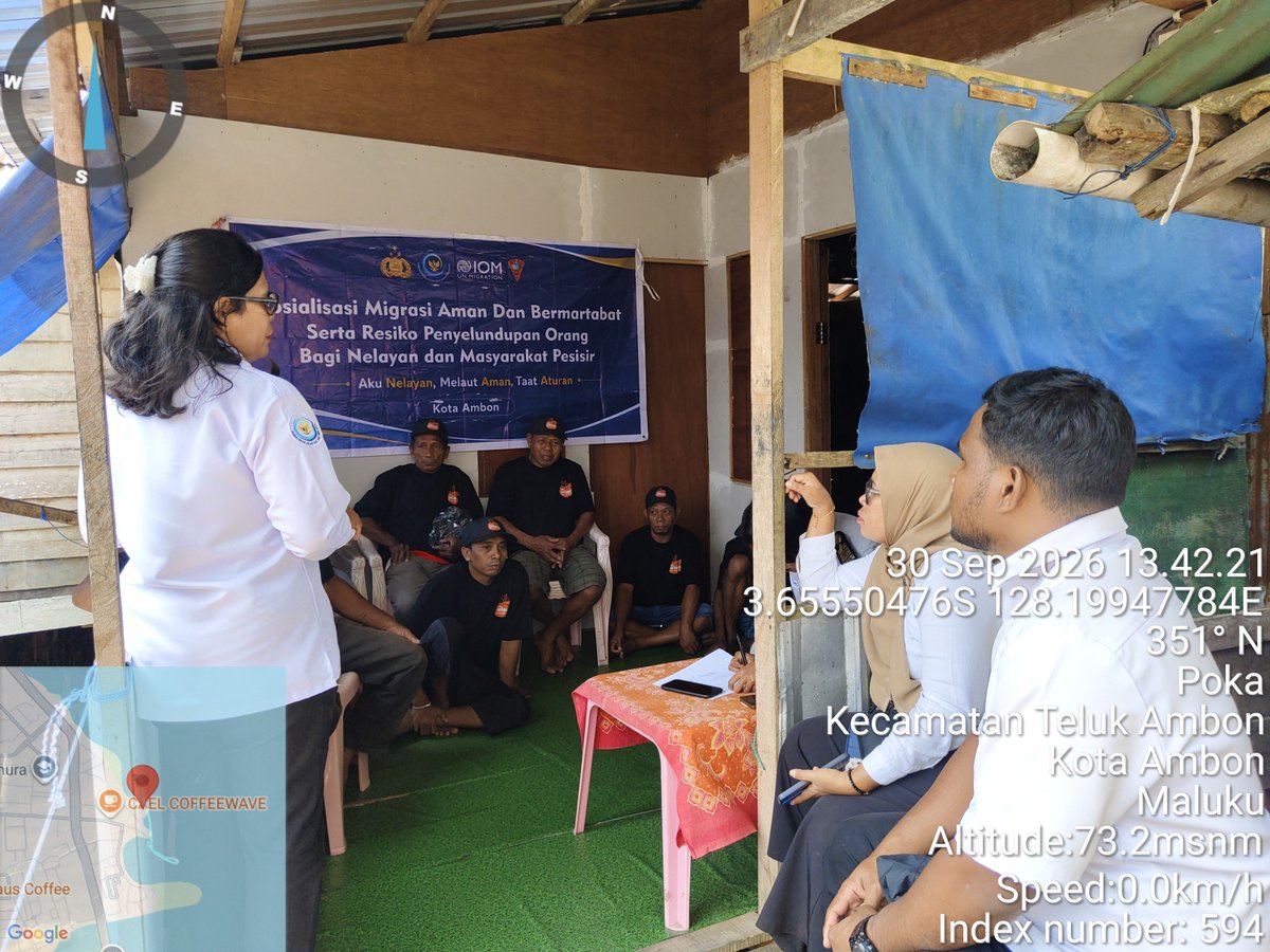 hendry_ambon's tweet photo. Rabu, 30 September 2026. Hendry M, Luhkan Ambon. Sosialisasi Peran Nelayan dan Masyarakat Pesisir dalam Mencegah dan Memberantas Penyelundupan Orang di Desa Poka
#GiatLuhkanAmbon
@bppsdm_pusluhkp https://t.co/KH6nYLIqFE