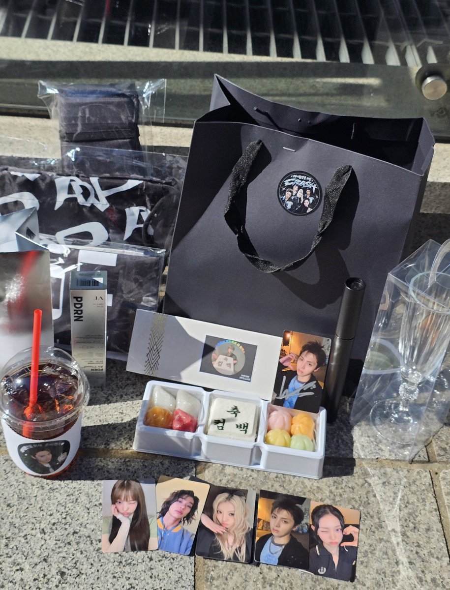 alldayzone's tweet photo. ALLDAY PROJECT at the M Countdown pre-recording, the outfits are the same ones from the CRASH MV!

what dayones received today:
the mcd gift + woochan’s café gift https://t.co/8joe12HtH9