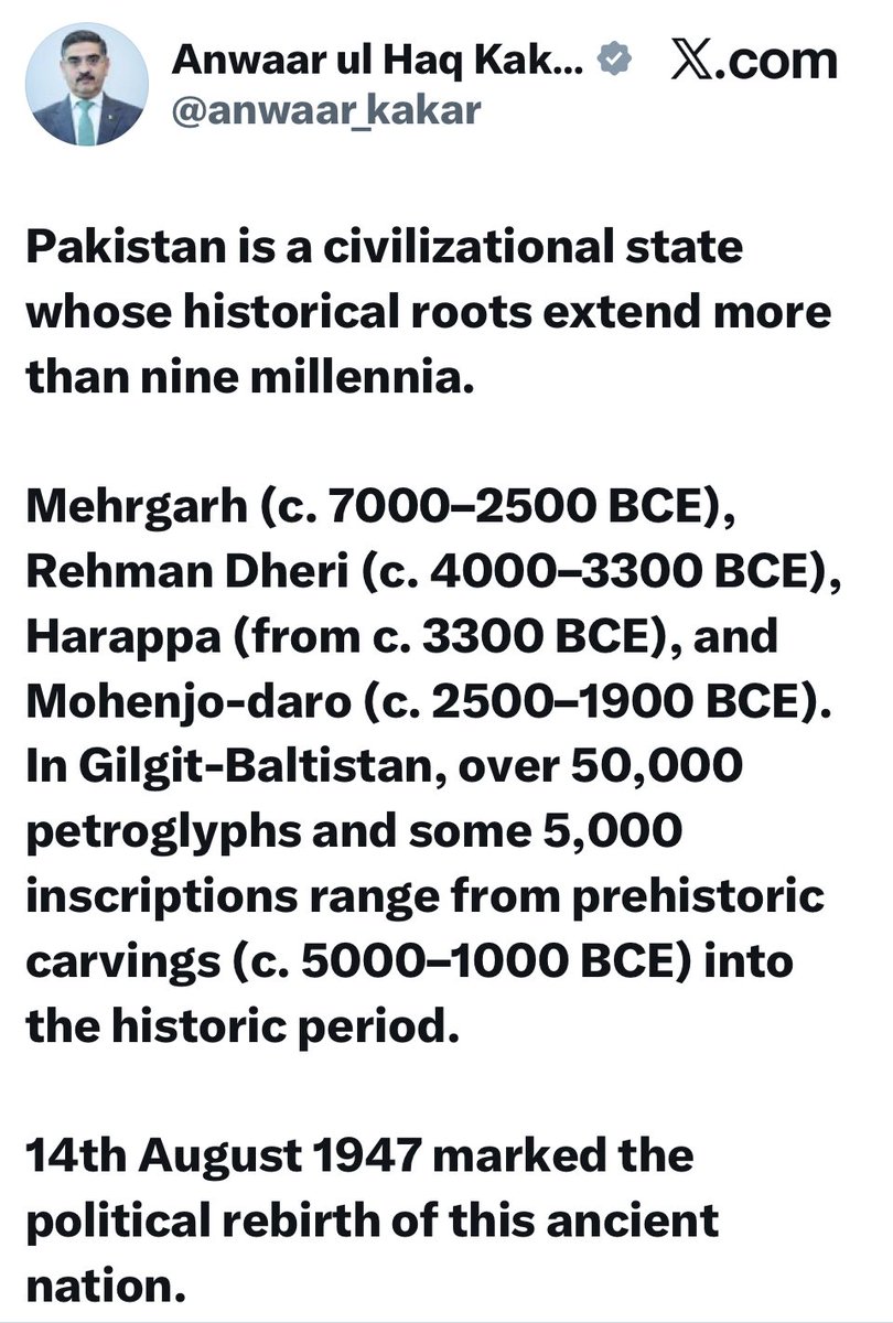 gauravcsawant's tweet photo. Suddenly these Pakistanis don’t consider themselves descendants of Arabs or Turks?

But they dare not accept the truth about being descendants of the Sindhu-Saraswati civilisation.

Anyways none of these Muridke & Bahawalpur Madrassa chhaps have any knowledge of the glorious civilisational history & culture.
