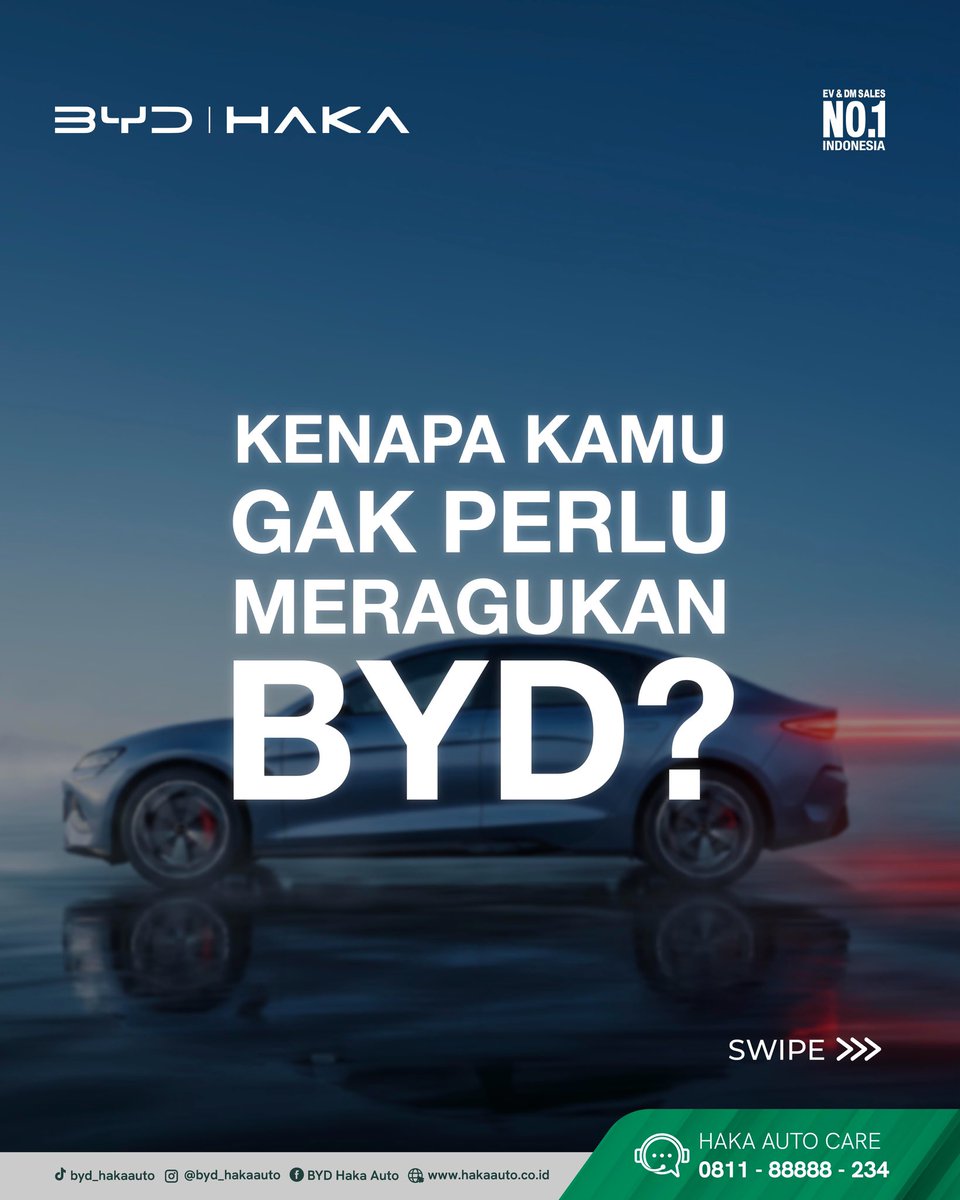 bydhakakarebosi's tweet photo. Masih ragu pindah ke BYD? 👀
Coba lihat lebih jauh dari sekadar mobilnya.

Mulai dari teknologi dan kualitas produk, jaringan dealer yang terus bertambah, akses charging station yang semakin mudah, hingga kehadiran pabrik BYD di Indonesia. 
 
#BYD #BYDHaka #ElectricVehicle https://t.co/la7b0UPjF3