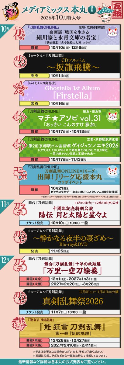 tkrb_ht's tweet photo. ＼　　刀剣乱舞　　／ 
 メディアミックス本丸
 ／　 瓦版  10月号  ＼

さぁ、見ていってちょうだい！
あたし、もものすけがメディアミックス本丸を中心に様々な情報をお届け！
今月も2ページの特大号！お見逃しなく△□△

 #刀剣乱舞 #とうらぶ #本丸瓦版 https://t.co/btaDA691sc