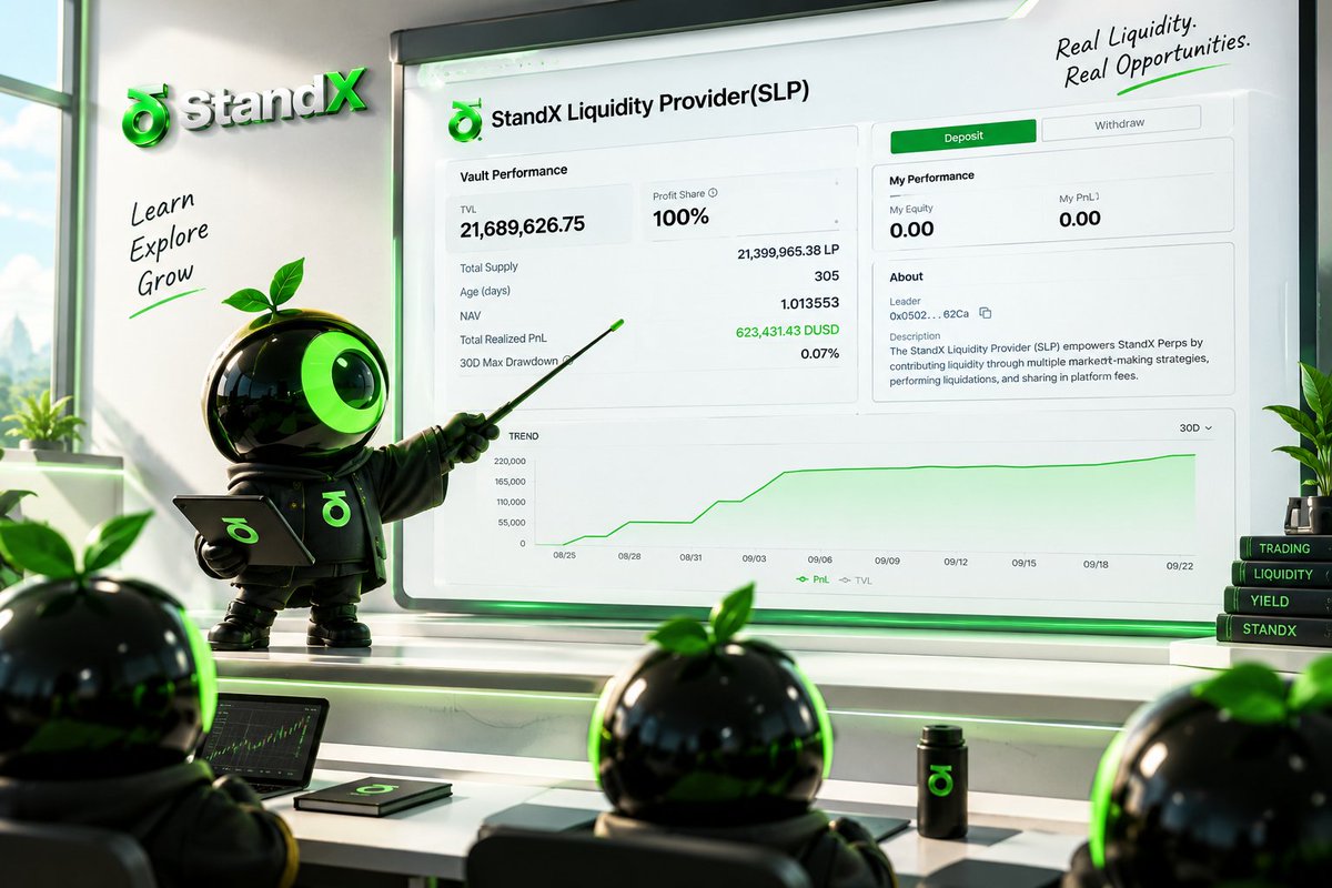 CarlosSPerreira's tweet photo. Sometimes the best way to understand liquidity is to see what’s happening behind the numbers.
📊 $21.69M TVL
📈 623K+ DUSD realized PnL
🛡️ 0.07% max 30D drawdown
Today’s class: how liquidity actually works.
@StandX_Official | @Stander_StandX
#StandX #DeFi https://t.co/smGf161VJf