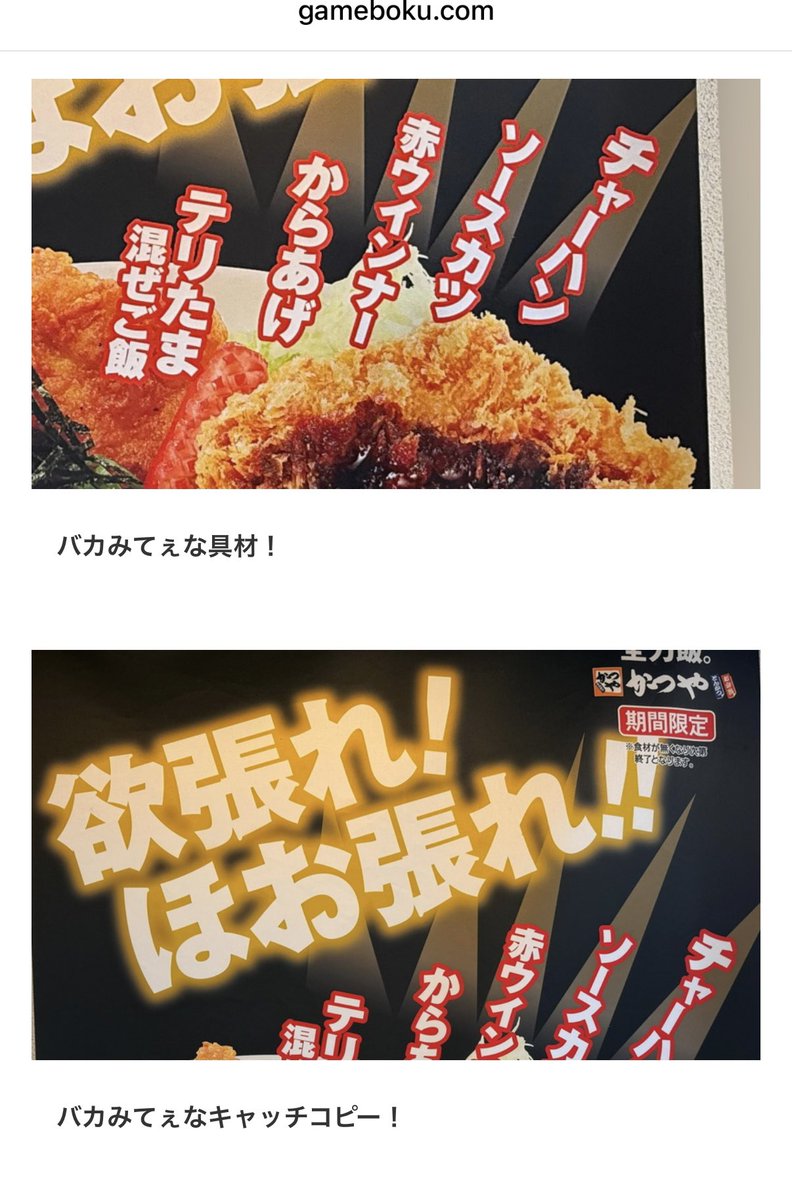 gamebokusan's tweet photo. かつや最新 バカみてぇなランチ https://t.co/QVBcXyFJjC