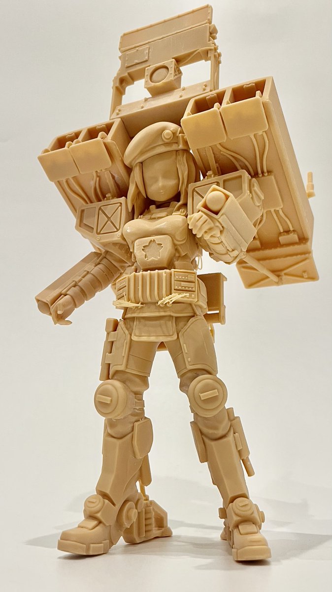 junjun_1944's tweet photo. #SPModels
 #モデラーズダンジョン 
【GMB（Girls Mechananized Battalion）シリーズ第一弾！】

陸自の「中距離多目的誘導弾」を大胆に美少女メカ化した「中多さん」！

3DPながら、合わせ目がほとんど出ない構成で組み立てもかなりスムーズ。

ダンジョンにて販売予定です！
よろしくお願いします！ https://t.co/vNvojjEGtM