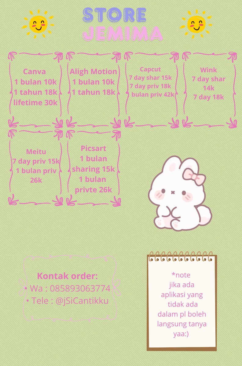 Gendis7zz's tweet photo. WTS WTB APPREM BERGARANSI DAN 100% TRÜSTED FAST RESPON!!!

CANVA APPLE MUSIC NETFLIX YOUTUBE DISNEY+ HOTSTAR HBO MAX VIU AMAZON PRIME WETV IQIYI CAPCUT FAST PROSES LOKLOK YOUKU BSTATION PICSART

☎ :  https://t.co/x5d7OAwT2q

#zonauangㅤ #zonajajan https://t.co/CTGygxI5Yy