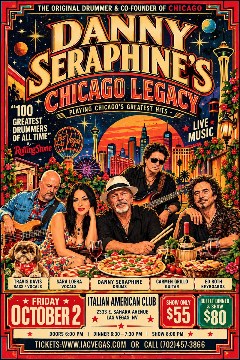 dannyseraphine's tweet photo. Las Vegas — dinner plans for Friday, October 2? 📷📷#dannyseraphine #edroth #saraloera #carmengrillo https://t.co/6oZWEtNtbD