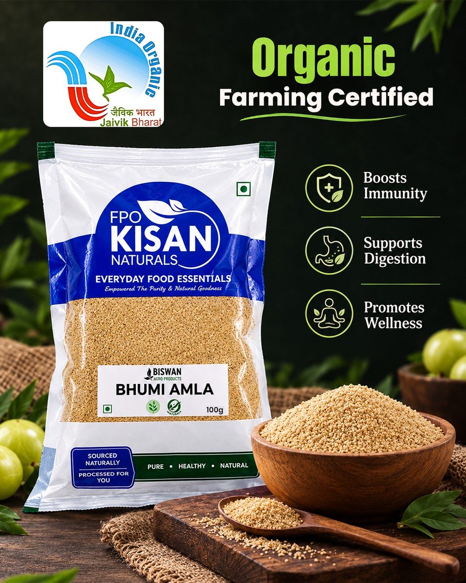 AgriGoI's tweet photo. Go Organic 🌿

Biswan Annadata Agro Producer Co Ltd.,#Sitapur #UttarPradesh FPO with 848 farmer members, cultivates Amla practicing organic farming. 
Organic farming doesn’t use chemical fertilizers, so agro produce has wholesome goodness.
@NITIAayog

FPO Contact: Sh.Yatendra 8750810117

 Click to buy from the FPO:
https://t.co/dPTaTPjciB

#OrganicFarming #ChemicalFree #FarmerIncome #AgriGoI