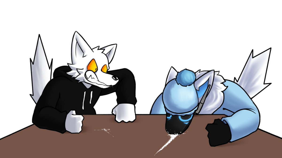 WolpSau's tweet photo. client gave me their sona and gave me full freedom on doing whatever, so i drew them and mitch snorting meth https://t.co/3WYZ9Rhf4L