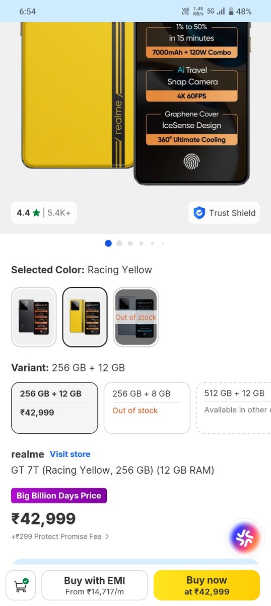 Deepakdubey1212's tweet photo. Ye kis tarah ki sell hai Kal Realme GT 7T 12/256 ki price ₹34499 thi aur Aaj big billion days sell wala offer laga ke ₹42999 ho gayi #BBD #Flipcart 🥸🤡 https://t.co/qUiJWVQDPq