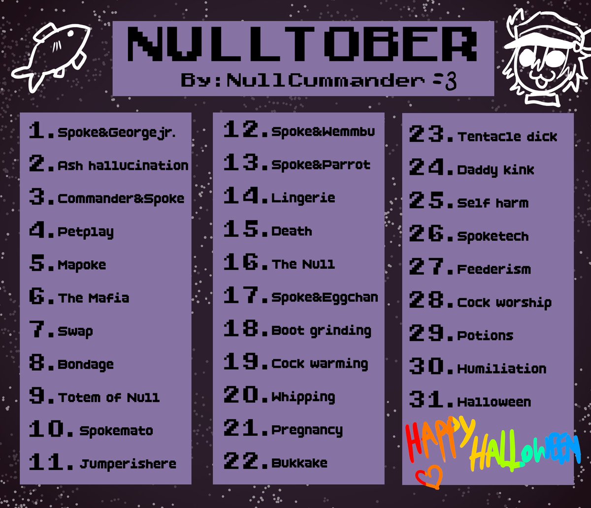 NullCummander's tweet photo. I MADE TOBER PROMPTS I’M GONNA ATTEMPT THIS MONTH (,; ⩌ ;,) FEEL FREE TO JOIN ME #bbtwt https://t.co/ukyHoS0w1c
