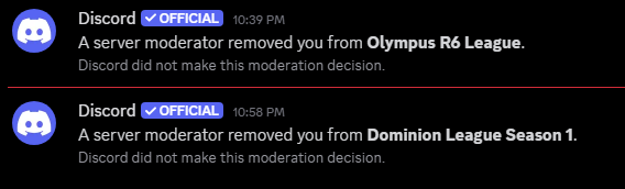 HydrastarR6's tweet photo. Just got forced to play 3 games by @Artix_TGP when we were supposed to play 1 in this new Dominion League, quote "idgaf." Then dqing us for "time torching" when we were told to wait by the owner. Then proceeded to do this with his perms after we rightfully argue with the dq... https://t.co/F7HnxP72b0