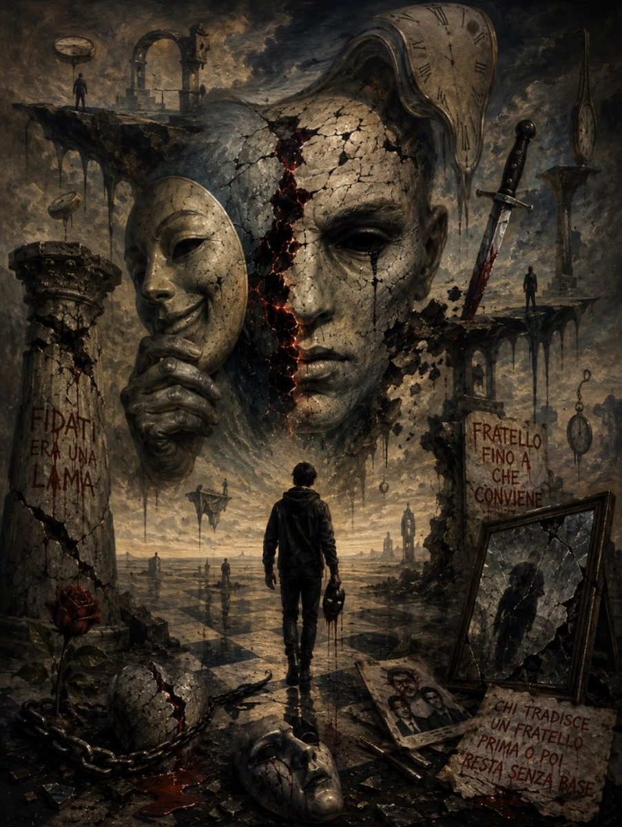 RoseannBelancer's tweet photo. CRACKS OF IDENTITY”

The artwork portrays a deep emotional and relational wound that fractured a person’s identity. The central shattered face represents the pain left by an important bond, perhaps betrayal, while the mask symbolizes what we hide https://t.co/zRHTWdEB3k