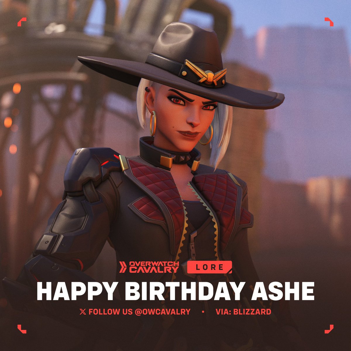 OWCavalry's tweet photo. Happy Birthday to Ashe, the leader of the Deadlock Gang in #Overwatch 🧨 https://t.co/9b4lijOkaM